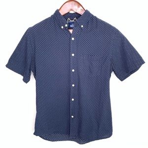 Old Navy Slim Fit Polka Dot Short Sleeve Button Up